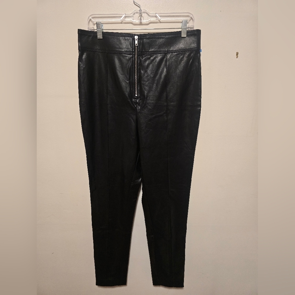 NBD x Revolve Constance black Faux Leather Front Zip pants NWT